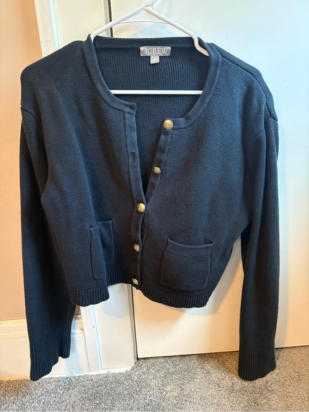 J.Crew Women's Black Button-Front Cardigan Sweater